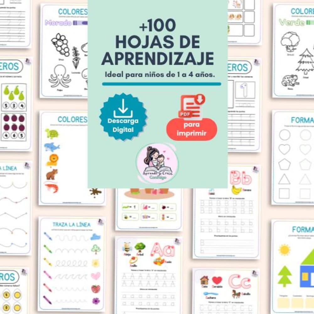Más de 100 hojas de actividades imprimibles para niños de 1 a 4 años