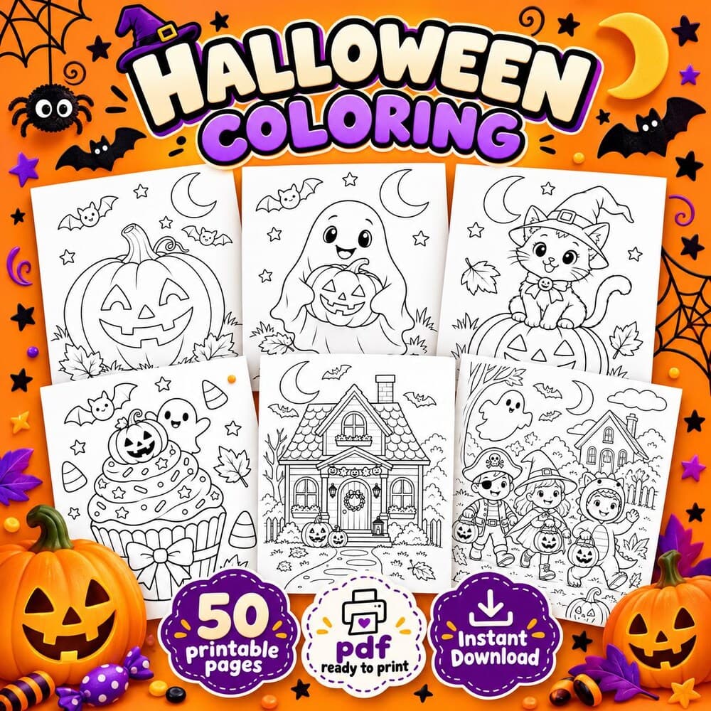 Páginas para colorear de Halloween imprimibles para niños